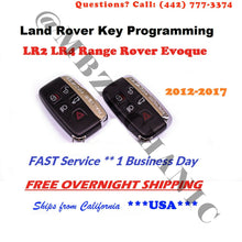 Load image into Gallery viewer, Land Rover Evoque Key Programming SERVICE with 2 NEW Replacement keys 2012-2017
