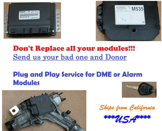 Porsche 911 996 ECU Ignition Key Switch Immobilizer DONOR PROGRAMMING SERVICE